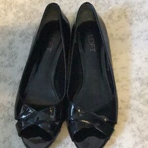 Black patent flats